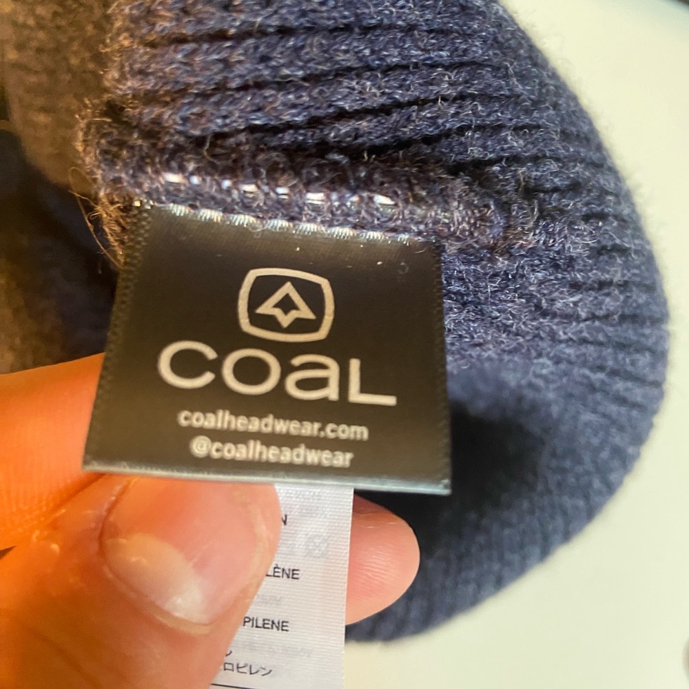 Blue hand knit beenie